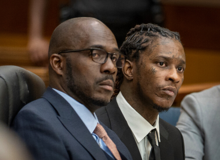 Keith Adams with Young Thug in court